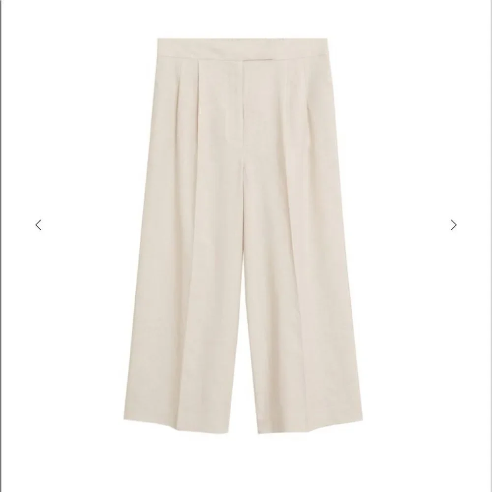 MNG Linen-blend culotte trousers